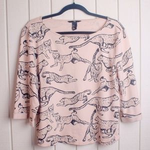 H&M Leopard Graphic Top